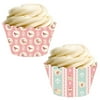 Andaz Press Party Cupcake Wrapper Decorations, Tea Party Blush Pink, Pastel Blue and Yellow Roses, 24-Pack, Theme Colored Bulk Cake Supplies