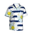 thumbnail image 2 of Bixox Men's Hawaiian Shirts Men's Daisy Striped Nautical Print Short-Sleeve Shirt-Medium, 2 of 8
