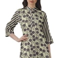 thumbnail image 6 of Moomaya Printed Straight Hem Kurta Tunic For Women Mandarin Collar Kurti Summer Wear, 6 of 6