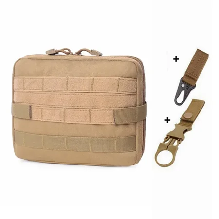 

Medical First Aid Bag Outdoor Sport Nylon Multifunction Backpack Accessory Army EDC Hunting Tool Pouch khaki with buckles