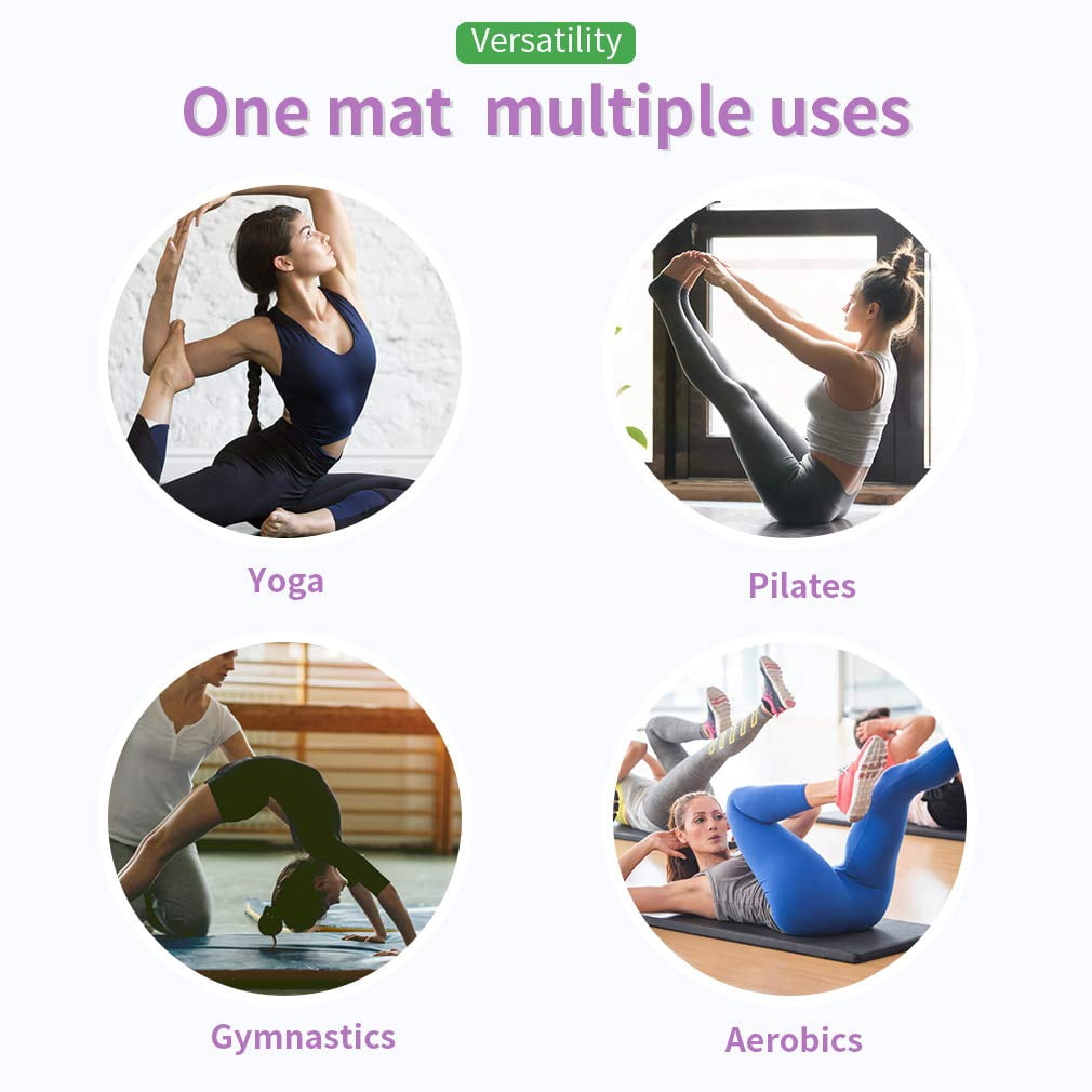 PayLessHere Foldable Gymnastics Mat 4'x10' PU Leather Tumbling Yoga Mat for Home Outdoor，Purple