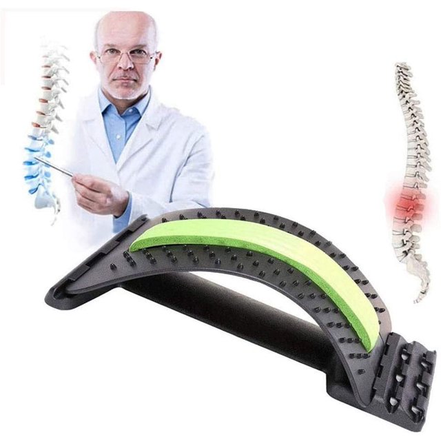 Camilla de espalda inferior superior de la espalda Masaje de espalda Camilla lumbar Corrección de postura Soporte de espalda para silla de oficina Tensión muscular Fitness Camilla de espalda (verde)