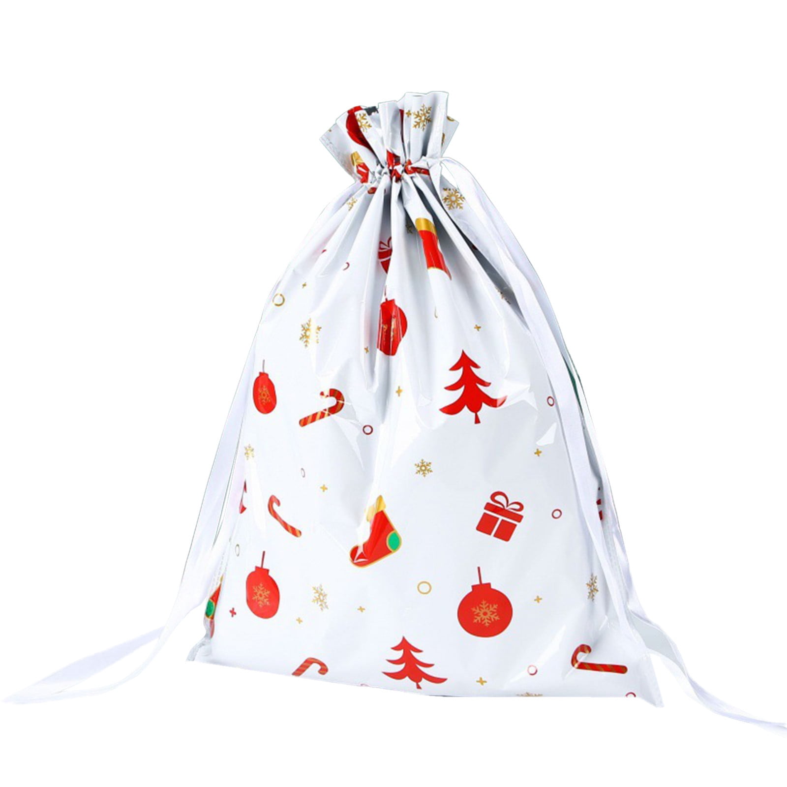 Ramiter Drawstring Christmas Candy Bag Elk Santa Drawstring Bag ...