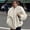 Beige, variant on Women Faux Fur Coat Long Sleeve Lapel Open Front Jacket Warm Fluffy Short Outwear