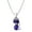 Purple, variant on Cat Pendant Necklace Cubic Zirconia Crystal Rhodium Plated 17 Inch Snake Chain J0573-JET