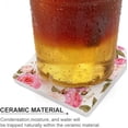 thumbnail image 3 of SKYSONIC English Roses Seamless Printed Square Ceramic Coaster for Drinks with Cork Base for Coffee Cups Place Mats for Home Decor Set of 6 Pieces, 3 of 4