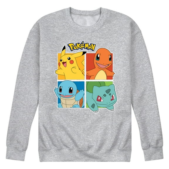 Pokémon - Pikachu And Starters Squares - Men's Crew Fleece Sweatshirt