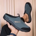 thumbnail image 5 of Men's Backless Slip On Sneakers Walking Shoes Lightweight Close Toes Sandals with Arch Support Breathable Canvas Clogs Gray Size 8.5, 5 of 6