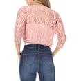 thumbnail image 4 of MOA COLLECTION Women's Casual Lace Bolero Crochet Open Cardigan 3/4 Sleeve Sheer Cover Up Jacket, 4 of 7