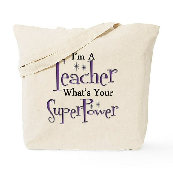 CafePress - Super Teacher Tote Bag - Unisex Canvas Tote Bag, Beige, 1-Piece