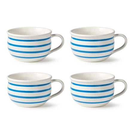 Dockside 5 in. 22 fl. oz. Blue Stoneware Serving Bowl (Set of 4)