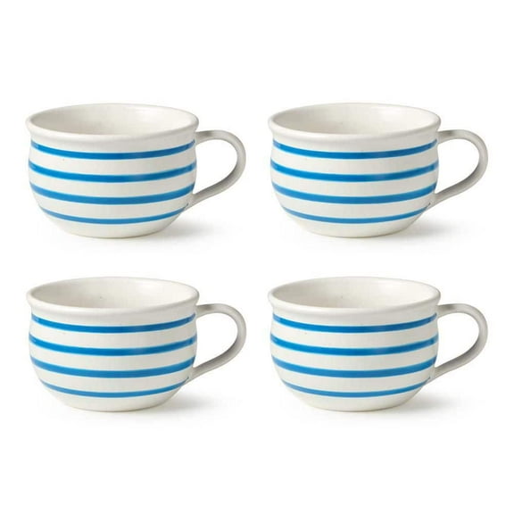 Dockside 5 in. 22 fl. oz. Blue Stoneware Serving Bowl (Set of 4)