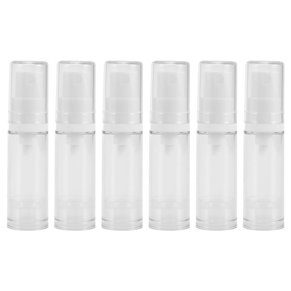 Unique Bargains 6pcs Airless Pump Bottles Clear 0.16 Oz 5ml Travel Pump Bottle Dispenser for Foundation