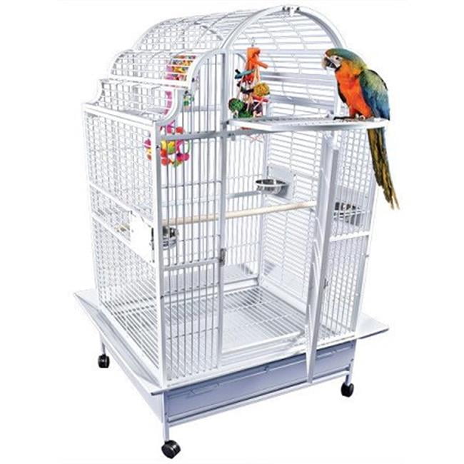 AEGC64032W Large Victorian Scalloped Top Bird Cage White