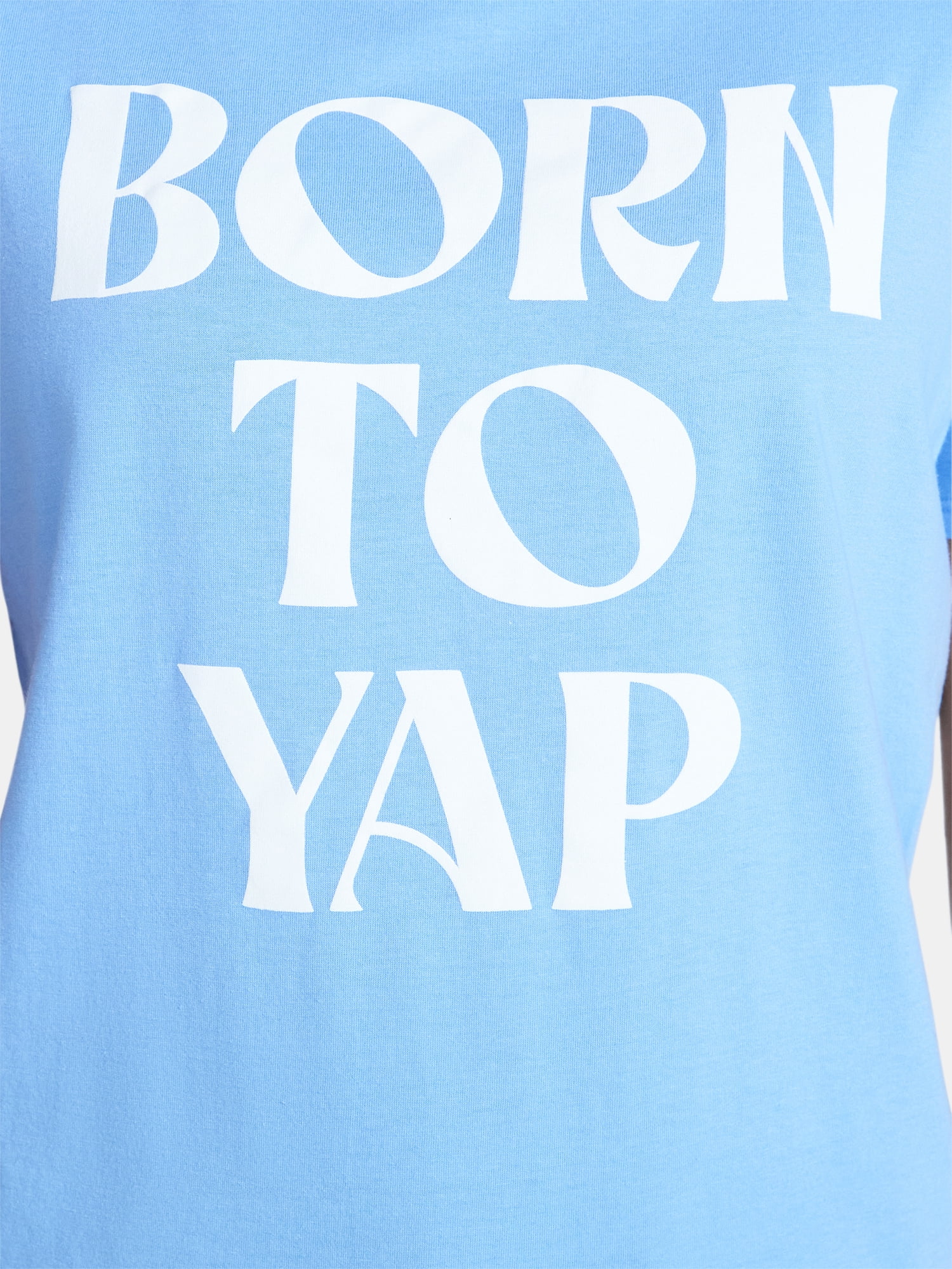 Born to Yap Women's Graphic Everyday Tee with Short Sleeves, Sizes XXS-XXL