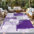 thumbnail image 3 of Fsddascl Purple Outdoor Rug for Patio/Deck/Porch, Non-Slip Large Area Rug 5 x 8 Ft, Modern Geometric Grey Oil Painting Abstract Indoor Outdoor Rugs Washable Area Rugs, Reversible Camping Rug Carpet, 3 of 5