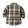 thumbnail image 4 of Otqutp Toddler Autumn Tops Kids Flannel Shirt Jacket Plaid Long Sleeve Lapel Button Down Baby Boys Girls Fall Shirt Coat Outwear with Pockets, 4 of 7