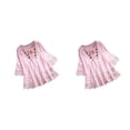 thumbnail image 4 of Blusa con lazo para mujer Sonducket Estampado especial sexy vintage cuello en V fibra playa S L XL XXL 3XL 4XL 5XL, 4 of 6