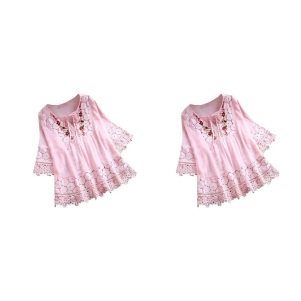 Blusa con lazo para mujer Sonducket Estampado especial sexy y encantadora Cuello en V fibra de playa