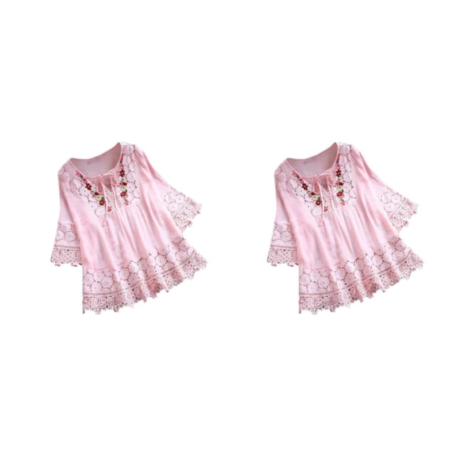 Blusa con lazo para mujer Sonducket Estampado especial sexy y encantadora Cuello en V fibra de playa