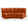thumbnail image 4 of Maklaine 2pc  Contemporary VelvetModular Sectional in Mahogany, 4 of 4