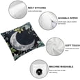thumbnail image 6 of Teal Botanical Waterproof Outdoor Pillow Covers, Decorative Pillow Cases, Classic Black Moon Starry Sky Square Garden Throw Cushion Cases for Patio/Sofa/Couch  1 set of 2, various sizes, 6 of 7