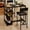 black, variant on 3-Tier Storage Bar Table Set for 2, Padded Stools Compact Tall Dining Set, Space Saving Breakfast Nook Furniture for Small Apartment Kitchen