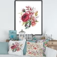thumbnail image 2 of Designart 'Ancient Wildflowers and Burgundy Rose' Farmhouse Framed Canvas Wall Art Print, 2 of 5