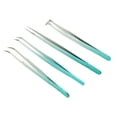 thumbnail image 1 of Pinzas de extensión de pestañas postizas 4 Uds punta recta y curva pinzas ligeras para decoración de uñas para salón profesional en casa ANGGREK Otros, 1 of 8