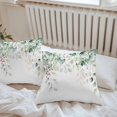 thumbnail image 6 of Eucalyptus Leaves Throw Pillow Covers 18x18 Inch Set of 2, Spring Botanical Pastoral Watercolor Waterproof Outdoor Pillow Covers, Decorative Cushion Pillowcases for Couch, Sofa, Bed, Garden, Patio, 6 of 9