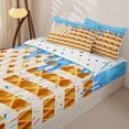thumbnail image 3 of Homewish Waffle American Flag Zipper Twin Comforter Sets with Fitted Sheet and 2 Pillowcases For Kids,Blue Ice Cream Drip Zipper Bedding Set,Colorful Polka Dots Reversible,4-Piece, 3 of 7