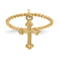 thumbnail image 1 of 14K Yellow Gold Cross Dangle Twisted Band Child's Ring, 1 of 2