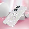 thumbnail image 5 of Funda para Honor 90 5G con Brillo Líquido Flotante, Purpurina, Parachoques y Anillo Giratorio Soporte, 5 of 5