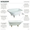 thumbnail image 5 of Aqua Eden VCTND483117W6 48" Cast Iron Classic Flat-Rim Roll Top Clawfoot Tub (No Faucet Drillings), White/Polished Nickel, 5 of 5