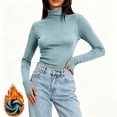 thumbnail image 4 of NominalSnug Womens Fleece Lined Thermal Tops Turtleneck Long Sleeve Shirts Winter Warm Base Layer Top with Thumble Hole, 4 of 8