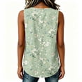 thumbnail image 5 of XUNKUSGA Womens Tops Soft Cotton Linen Tunic Tops Fashion Floral Crew Neck Side Button Down Slit Tank Tops Casual Sleeveless Loose Pullover Top for Daily Wear,S, 5 of 6
