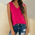 thumbnail image 2 of Women's Sleeveless V-Neck Tank Top - 2025 Summer Loose Fit Flowy Casual Vest | Yubnlvae | Women's Sleeveless T Shirt Print Vest 2025 Loose Casual V Neck Shirt (Wine | XL), 2 of 5