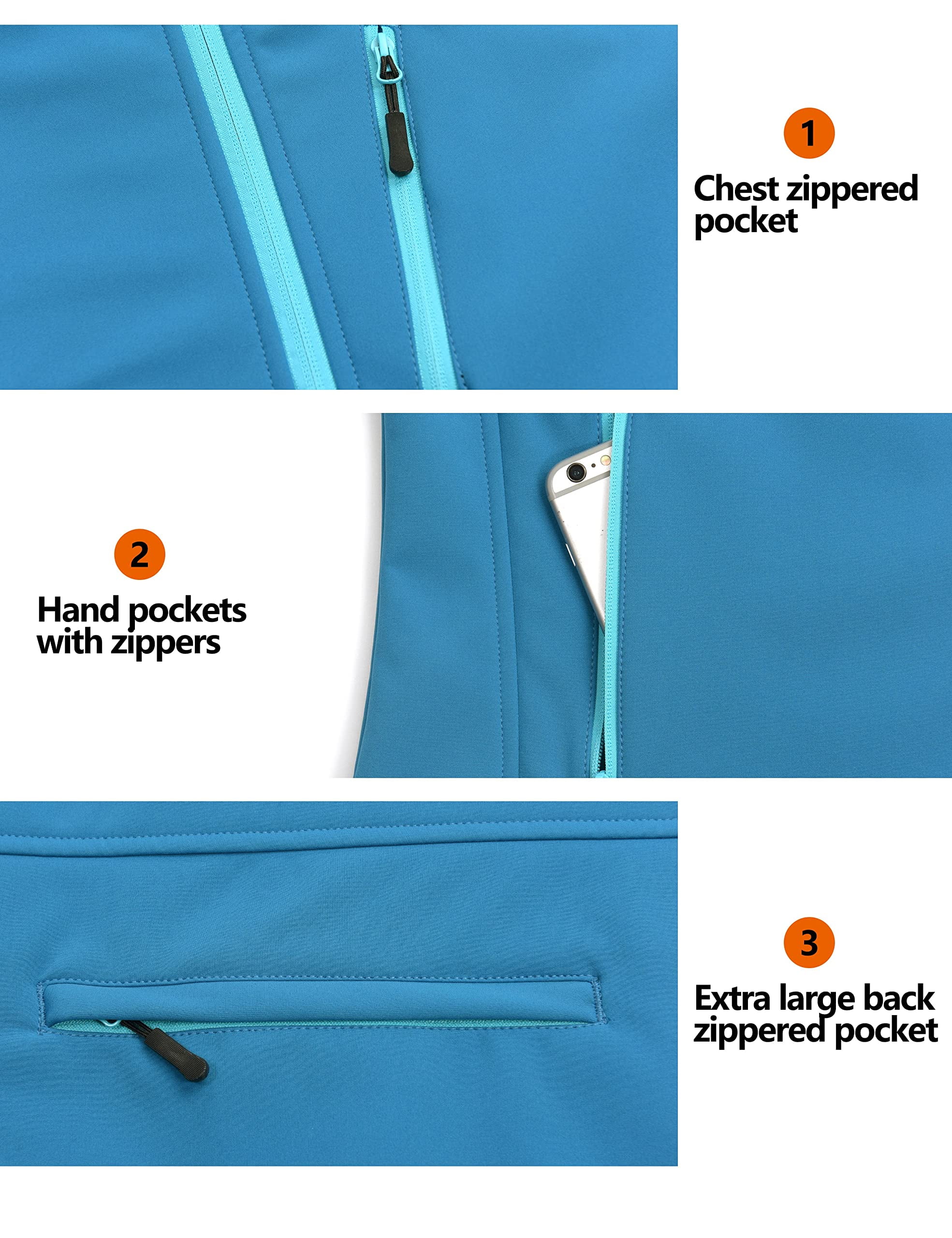 Little Donkey Andy Women's Lightweight Fleece lined Softshell Vest Windproof Sleeveless Jacket for Hiking Travel Golf Swedish Blue S