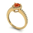 thumbnail image 2 of Clara Pucci 14K Yellow Gold 0.76ct Red Solitaire with Accents Ring, 2 of 7