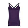 thumbnail image 3 of DAFPZW Womens Silk Satin Tank Tops V-Neck Cami Adjustable Spaghetti Strap Camisole Summer Basic Back Cross Tank Shirts, 3 of 8