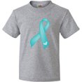 thumbnail image 3 of Inktastic Teal Awareness Ribbon Youth T-Shirt, 3 of 5