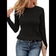 thumbnail image 2 of Camisetas de Larga para Mujer, Blusa Informal Holgada de Punto Acanalado con Cuello Redondo, Jersey de Moda para Otoño. Negro XL, 2 of 7