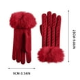 thumbnail image 3 of Hellosay Womens Gloves Winter Knit Thermal Warm Fleece Lined Christmas Gifts Red, 3 of 7