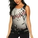 thumbnail image 1 of Fotbe Baseball Breaking Glass Blusas Sin Mangas para Mujer – Estilo Casual, Corte Suelto, Slim-Fit, Cuello Redondo Deportivo, Tops de Verano para Gimnasio y Yoga-Small, 1 of 7