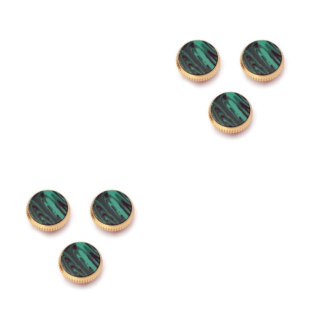 Soidarity Botones de saxofón de 3 piezas, botón decorativo de trompeta, superficie lisa, carcasa verde, piezas de reparación de instrumentos de piedra, Type1 NO1 Soidarity CBP499240