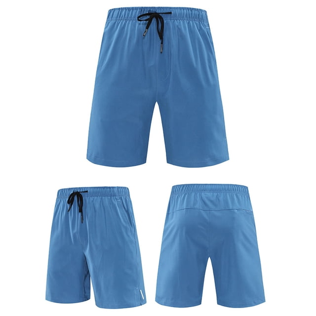 Styesk Mens Shorts Men's Summer Solid Color Outdoor Sports Thin Cut Slit Elastic Waist Drawstring Pocket Breathable Shorts