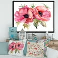 thumbnail image 2 of Designart 'Stylized Pink Poppy Flowers' Traditional Framed Canvas Wall Art Print, 2 of 5