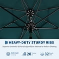 thumbnail image 3 of BeesClover 10Ft 3-Tier Solar Patio Umbrella with LED Lights, Outdoor Table Umbrella with Vents, Easy Crank and Push Button Tilt, Market Umbrella with 8 Sturdy Ribs for Pool, Deck, Yard, 3 of 7