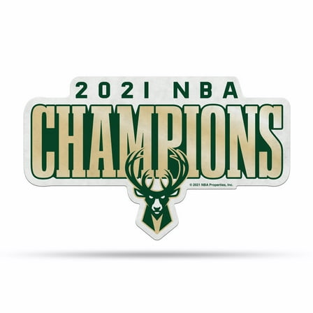 Rico Industries Basketball Milwaukee Bucks 2021 Champions Shape Cut Pennant - Home and Living Room Décor - Soft Felt EZ to Hang