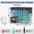thumbnail image 3 of Setpower PT45 12V Portable Car Refrigerator Freezer with AC Adapter, 48 Quart Dual Zone Outdoor Fridge, 0℉-50℉, Separate Temperature Control, 3-Year Warranty, Camping, RV, and Home Use, DC & AC, 3 of 9
